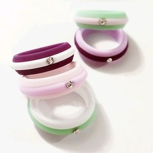 Set of Silicone rings with rhinestone, 10pc set